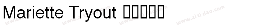 Mariette Tryout字体转换